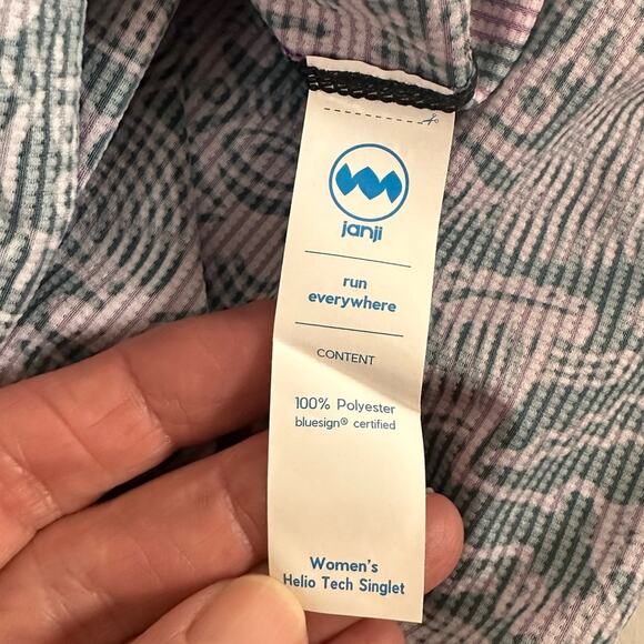 Janji Tank Top Helio Tech Batik Purple Running Essentials Singlet New XS NWT - Picture 13 of 16